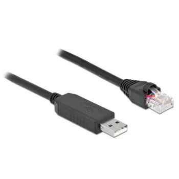 Serijinis ryšio kabelis DeLOCK 64161 USB 2.0 Type-A į RS-232 RJ45 2m juodas