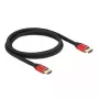 HDMI laidas DeLOCK Ultra High Speed 48 Gbps 8K 60 Hz raudonas 1 m