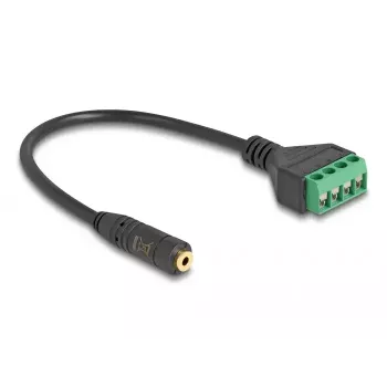 Audio laidas DeLOCK 66294 0,2 m 2,5 mm įmovos į gnybtą patinas juodas