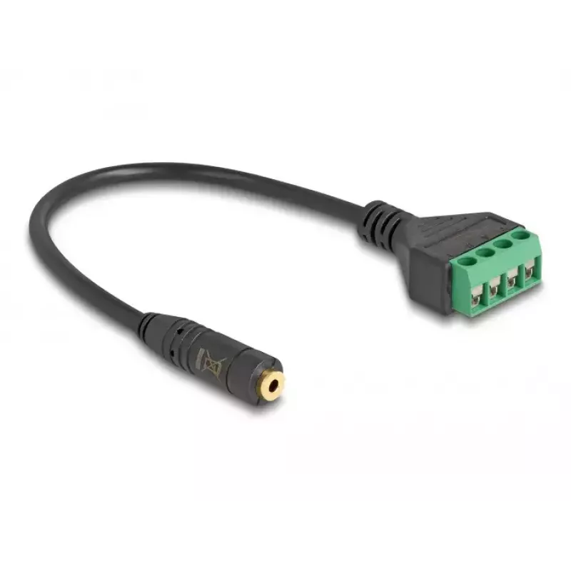 Audio laidas DeLOCK 66294 0,2 m 2,5 mm įmovos į gnybtą patinas juodas