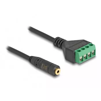 Audio laidas DeLOCK 66294 0,2 m 2,5 mm įmovos į gnybtą patinas juodas