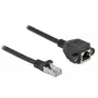 Tinklo ilginamasis kabelis DeLOCK S/FTP RJ45 kištukas į RJ45 lizdą Cat.6A 1 m juodas 87001
