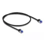 Tinklo kabelis DeLOCK RJ45 Cat.6A S/FTP plonas 0,5 m juodas
