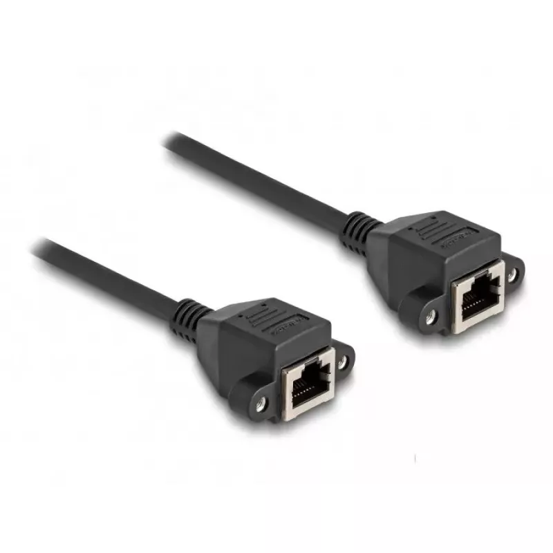 DeLOCK RJ50 ilgintuvo kabelis, moteriška į moterišką, S/FTP, 2 m, juodas