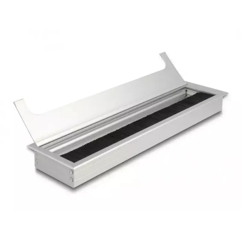 Kabelių įvadas DELOCK 66863 stalui, sidabrinis, 80×300×28 mm, 1 vnt.