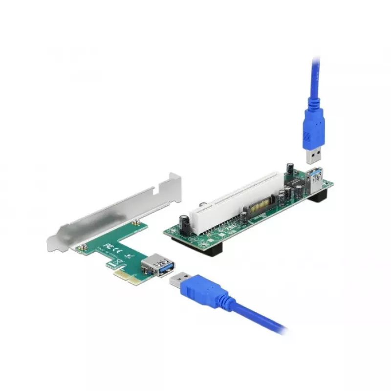 DeLOCK praplėtimo plokštė PCI Express x1 į PCI 32 bitų lizdą 60 cm kabelis