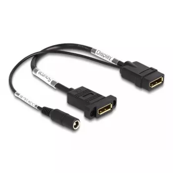 DeLOCK DisplayPort laidas 4K 60 Hz DC maitinimas 0,30 m panelinis montavimas