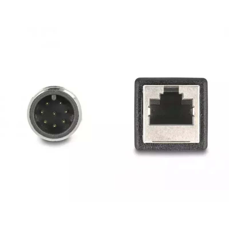 DeLOCK M12 adapterio kabelis A koduotas 8 kontaktų kištukas į RJ45 lizdą 50 cm