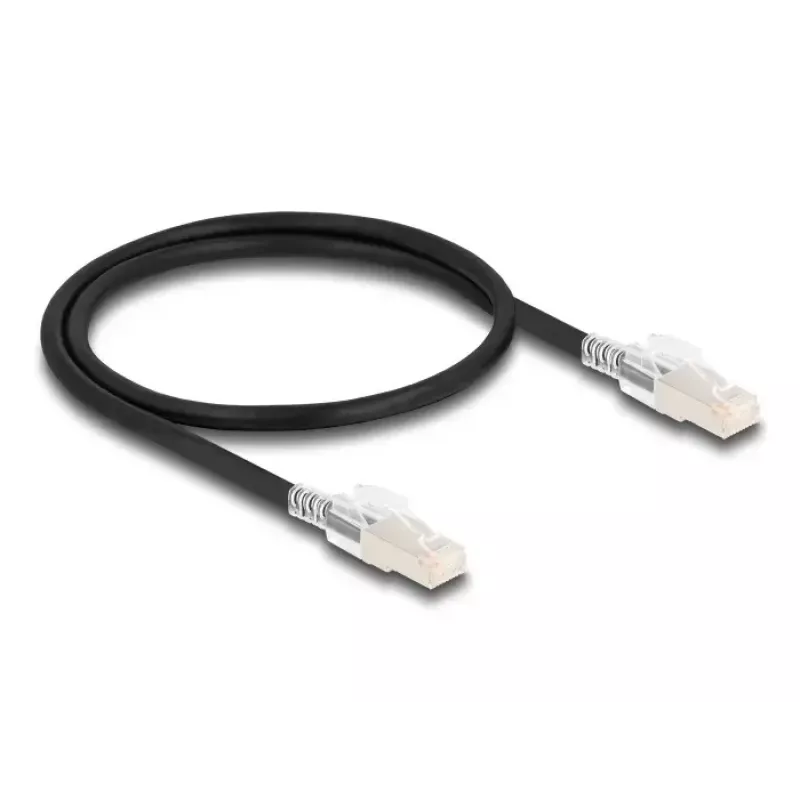DELOCK 80254 tinklo kabelis Cat6a S/FTP (S-STP) RJ-45 – RJ-45 0,5 m juodas