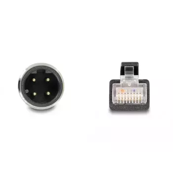 DeLOCK M12 adapterio kabelis D koduotas 4 kontaktų kištukas į RJ45 kištuką 50 cm