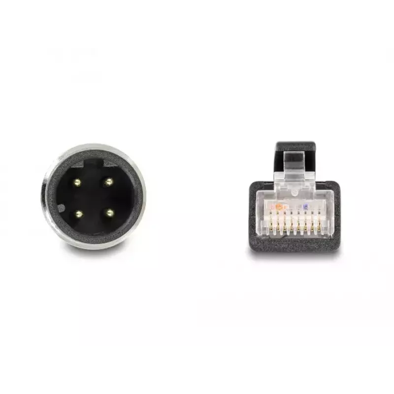 DeLOCK M12 adapterio kabelis D koduotas 4 kontaktų kištukas į RJ45 kištuką 50 cm