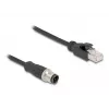DeLOCK M12 adapterio kabelis D koduotas 4 kontaktų kištukas į RJ45 kištuką 50 cm