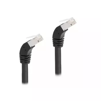 Tinklo kabelis DeLOCK RJ45 Cat.6A 45° žemyn nukreiptas kampinis 2m juodas