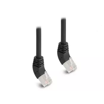 DeLOCK RJ45 tinklo kabelis Cat.6A S/FTP 45° į viršų pakreiptas 1 m juodas