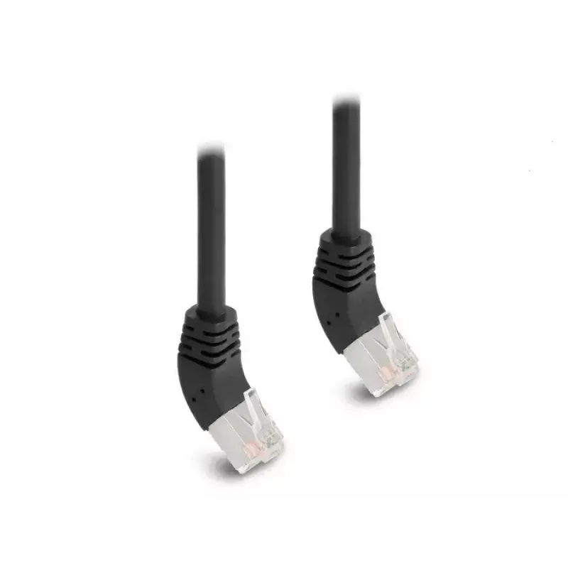 DeLOCK RJ45 tinklo kabelis Cat.6A S/FTP 45° į viršų pakreiptas 1 m juodas