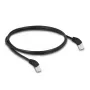 DeLOCK RJ45 tinklo kabelis Cat.6A S/FTP 45° į viršų pakreiptas 1 m juodas