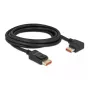 DisplayPort laidas DeLOCK 8K 60 Hz 3 m, tiesus kištukas į 90° kampinį kištuką