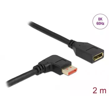 DisplayPort ilginamasis laidas DeLOCK 87078 2m 8K 60Hz stačiu kampu