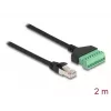 DeLOCK RJ45 kabelis Cat.6 kištukas prie gnybtų bloko adapterio 2 m juoda žalia