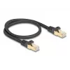 Tinklo kabelis DeLOCK RJ45 80316 kištukas–kištukas Cat.6A 0,5 m juodas