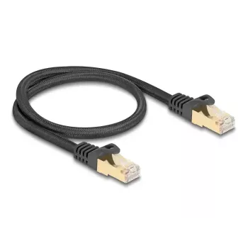 Tinklo kabelis DeLOCK RJ45 80316 kištukas–kištukas Cat.6A 0,5 m juodas
