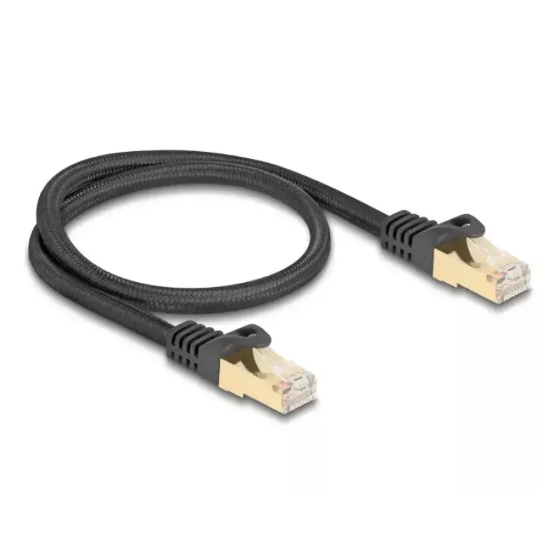Tinklo kabelis DeLOCK RJ45 80316 kištukas–kištukas Cat.6A 0,5 m juodas