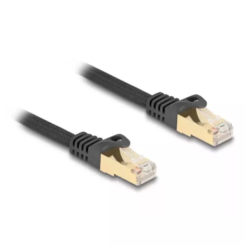 Tinklo kabelis DeLOCK RJ45 80316 kištukas–kištukas Cat.6A 0,5 m juodas