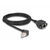 DeLOCK tinklo ilginamasis laidas S/FTP RJ45 90° kampuotas į RJ45 Cat.6A 2 m juodas