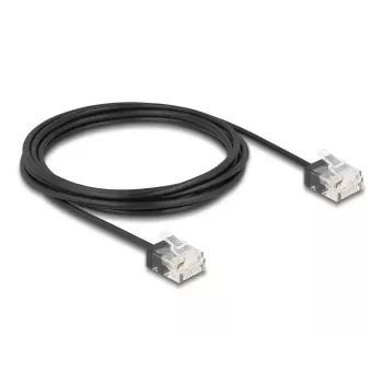 Tinklo kabelis DeLOCK RJ45 Cat.6 UTP Ultra Plonas 3m Juodas