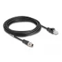 Tinklo kabelis DeLOCK M12 kabelis X-coded 8 kontaktų kištukas į RJ45 kištuką Cat5e 5 m juodas
