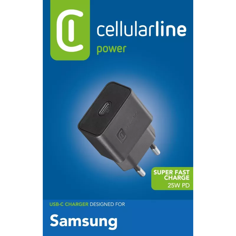 Cellularline Super Fast Charger 25W - Samsung 25W USB-C super greito įkrovimo PD tinklo adapteris