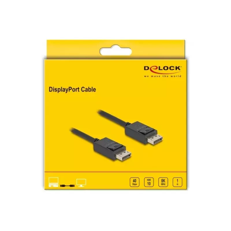 DisplayPort laidas DeLOCK 80492 8K 60Hz 40Gbps 1m