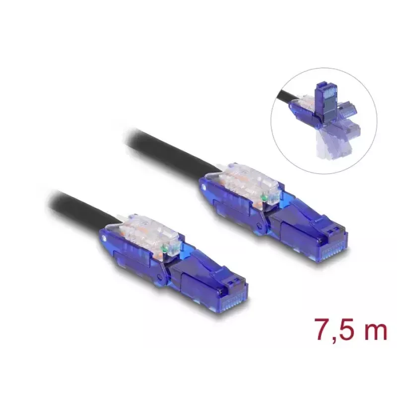 DeLOCK 80930 tinklo kabelis RJ-45 Cat6 7,5 m juoda violetinė