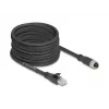 Tinklo kabelis DeLOCK 80595 M12 į RJ-45 Cat5e 10 m juodas
