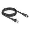 Pramoninis tinklo laidas DeLOCK 80590 M12 į RJ-45 Cat5e 2 m juodas