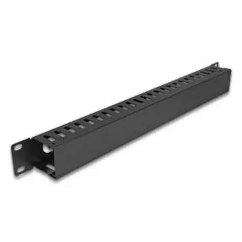 Kabelių tvarkymo skydelis DELOCK 19 colių 1U metalinis, 2 angos, juodas