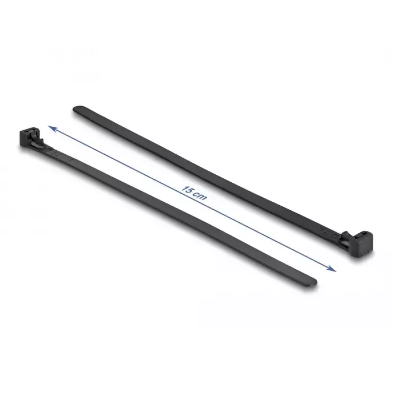 Kilpiniai kabelių raišteliai DeLOCK 18757 daugkartiniai karščiui atsparūs I 200 x P 7,5 mm juodi