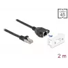 DeLOCK tinklo kabelis 87112 2 m Cat6a S/FTP RJ-45 juoda balta