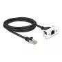 DeLOCK tinklo kabelis 87112 2 m Cat6a S/FTP RJ-45 juoda balta