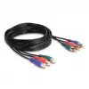 DeLOCK RCA RGB prailginimo kabelis 3 x kištukas į 3 x lizdą 3 m