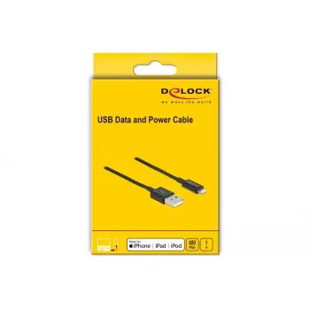 USB duomenų ir maitinimo kabelis DeLOCK 83002 1 m juodas