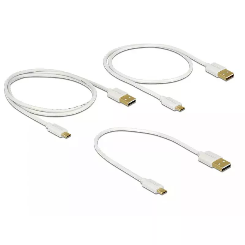 USB laidas DeLOCK 83679 USB 2.0 USB A Micro-USB B baltas