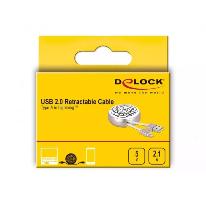 Ištraukiamas laidas DeLOCK USB 2.0 Type-A į Lightning 85817