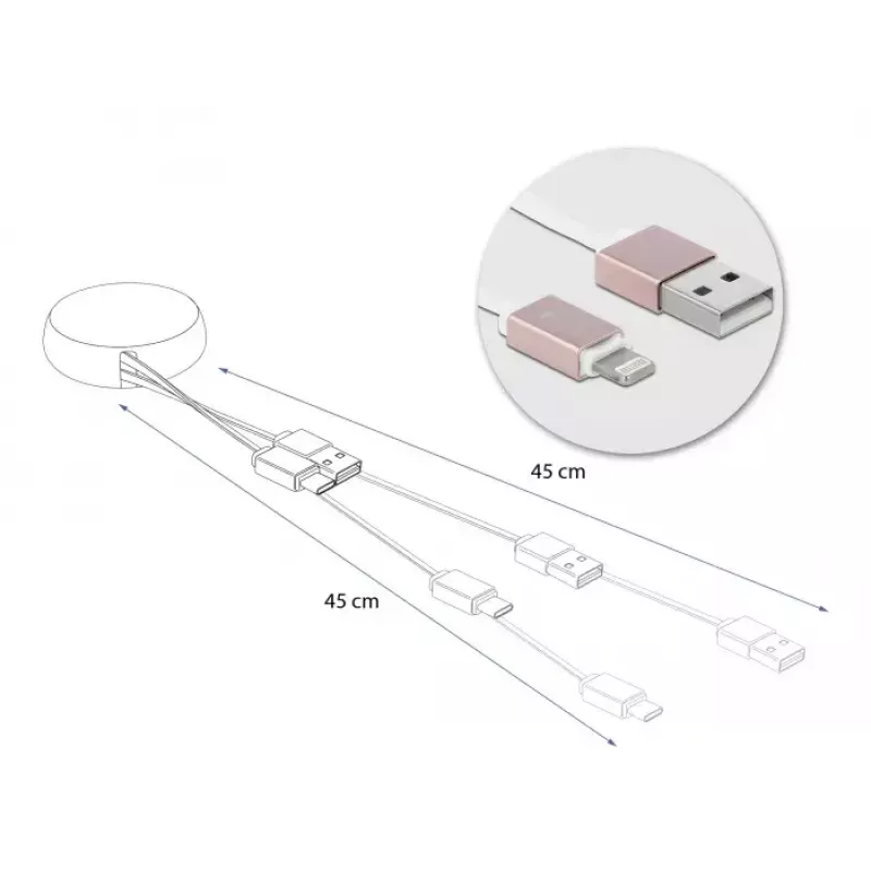 Ištraukiamas laidas DeLOCK USB 2.0 Type-A į Lightning 85817