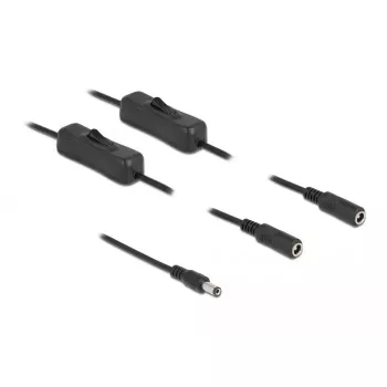 DC laidas DeLOCK 86794 5,5 x 2,1 mm kištukas į 2 x lizdą su jungikliu 1 m