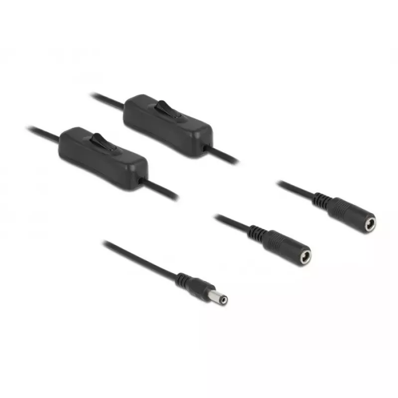 DC laidas DeLOCK 86794 5,5 x 2,1 mm kištukas į 2 x lizdą su jungikliu 1 m