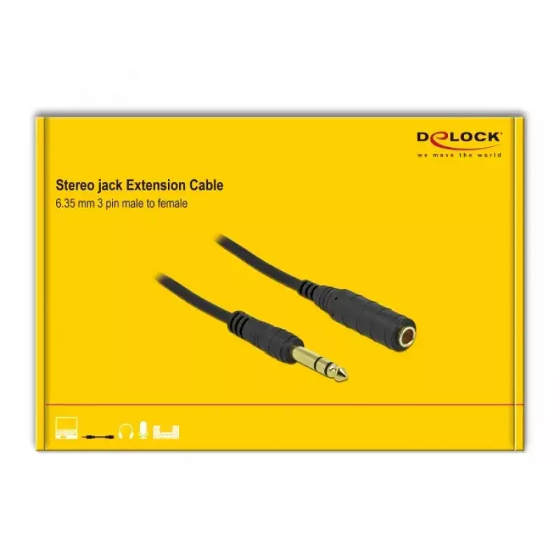 Stereo Jack ilginamasis laidas DeLOCK 86766 10m juodas