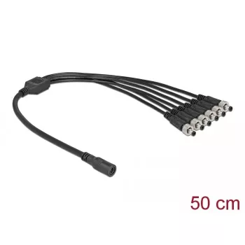 Kabelio skirstytuvas DeLOCK 86591 5,5 x 2,1 mm 1 x moteriška į 6 x vyriškas prisukamas