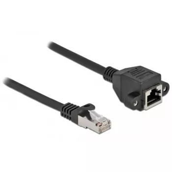 Tinklo prailginimo kabelis S/FTP RJ45 kištukas į RJ45 lizdą Cat.6A 2 m juodas DeLOCK 87002