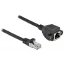 Tinklo prailginimo kabelis S/FTP RJ45 kištukas į RJ45 lizdą Cat.6A 2 m juodas DeLOCK 87002